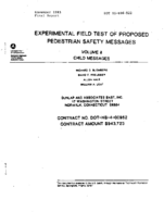 Experimental Field Test of Proposed Pedestrian Safety Messages Volume 2 Child Messages
