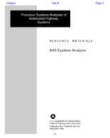 Precursor Systems Analyses of Automated Highway Systems Final Report Vol IV AHS Systems Analysis