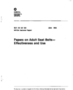 Papers on Adult Seat BeltsEffectiveness and Use