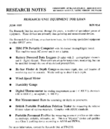 Research notes  research unit equipment for loan