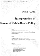 Interpretation of Bureau of Public Roads Policy