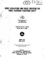 Model Regulations and Public Education for RuralSuburban Pedestrian Safety