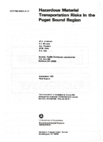 Hazardous Material Transportation Risks in the Puget Sound Region