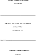 Interstate Commerce Commision Report of the Accident  Investigation Occuring on the TEXAS AND PACIFIC ARGYLE TX