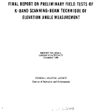 Final Report on Preliminary Field Tests of KBand ScanningBeam Technique of Elevation Angle Measurement
