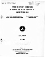 Effects of Different Distributions of Training Time on the Acquisition of Contact Flying Skills