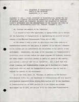 Statement of John A Volpe Secretary of Transportation before the Subcommittee on Fisheries and Wildlife Conservation