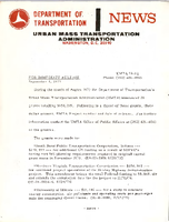 Department of Transportation News Urban Mass Transportation Administration UMTA 7382