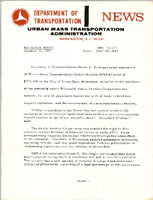 Department of Transportation News Urban Mass Transportation Administration UMTA 73113
