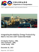 Integrating Mobility Energy Productivity Metric into the CDOT Statewide Model