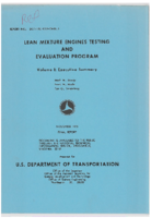 Lean Mixture Engines Testing and Evaluation Program  Volume 1 Executive Summary