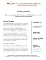 Standardizing Lightweight Deflectometer Modulus Measurements for Compaction Quality Assurance Research Summary