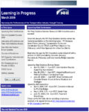 Learning in Progress Improving the Performance of the Transportation Industry Through Training  March 2009