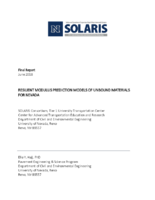 Resilient Modulus Prediction Models of Unbound Materials for Nevada