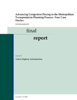 Advancing Congestion Pricing in the Metropolitan Transportation Planning Process Four Case Studies
