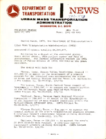 Department of Transportation News Urban Mass Transportation Administration UMTA 7534