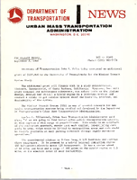 Department of Transportation News Urban Mass Transportation Administration DOT 20469