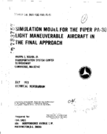 Simulation Model for the Piper PA30 Light Maneuverable Aircraft in the Final Approach