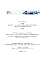 Privacypreserving methods to retrieve origindestination information from connect vehicles