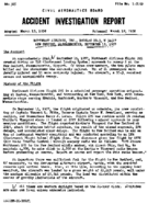 Investigation of Aircraft Accident NORTHEAST AIRLINES NEW BEDFORD MASSACHUSETTS 19570915