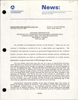 Remarks Prepared for Secretary of Transportation Elizabeth Hanford Dole International Civil Aviation Organization