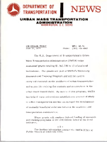 Department of Transportation News Urban Mass Transportation Administration UMTA 9574