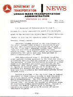 Department of Transportation News Urban Mass Transportation Administration UMTA 7556