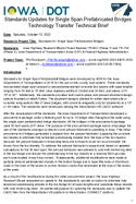 Standards Updates for Single Span Prefabricated Bridges  Technology Transfer Technical Brief