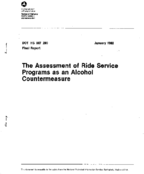 The Assessment of Ride Service Programs as an Alcohol Countermeasure