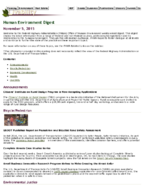 Human Environment Digest November 5 2015