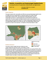 Mobility Accessibility and Disadvantaged Neighborhoods Assessing Diversity in TransportationRelated Needs and Opportunities Research Brief