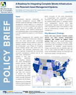 A Roadmap for Integrating Complete Streets Infrastructure into Pavement Asset Management Systems Policy Brief