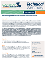 Estimating HCM Default Parameters for Louisiana Summary