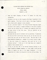 Talking Points for Secretary of Transportation Elizabeth Hanford Dole at the Capper Foundation Campaign