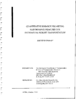 Quantitative research regarding performance measures for intermodal freight transportation  executive summary