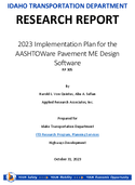 2023 Implementation Plan for the AASHTOWare Pavement ME Design Software