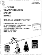 Interstate Commerce Commision Report of the Accident  Investigation Occuring on the MONTANA RAIL LINK FREIGHT TRAIN HELENA MT
