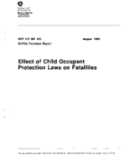 Effect of Child Occupant Protection Laws on Fatalities