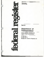 Federal Register Part II 23 CFR Ch 1 49 CFR Ch VI Management Systems Proposed Rule