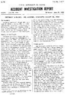 Investigation of Aircraft Accident NORTHWEST AIRLINES WINONA MINNESOTA 19480829