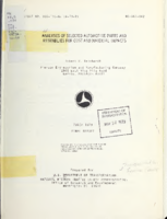 Analyses of Selected Automotive Parts and Assemblies for Cost and Material Impacts