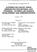 AlternativeFueled Truck Demonstration Natural Gas Program Caterpillar G3406LE Development and Demonstration