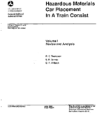Hazardous materials car placement in a train consist Volume I Review and analysis