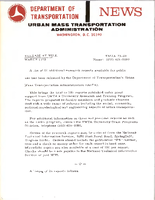 Department of Transportation News Urban Mass Transportation Administration UMTA 7320