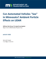 Can Automated Vehicles See in Minnesota Ambient Particle Effects on LiDAR