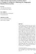 Freight Demand Characteristics and Mode Choice An Analysis of the Results of Modeling with Disaggregate Revealed Preference Data