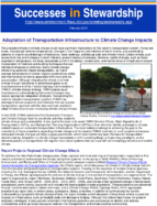 Successes in Stewardship  Adaptation of Transportation Infrastructure to Climate Change Impacts