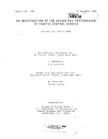 An Investigation of the Design and Performance of Traffic Control Devices