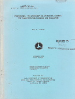 Proceedings TSC Workshop on Attitudinal Surveys for Transportation Planning and Evaluation