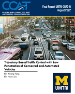 Trajectory Based Traffic Control with Low Penetration of Connected and Automated Vehicles